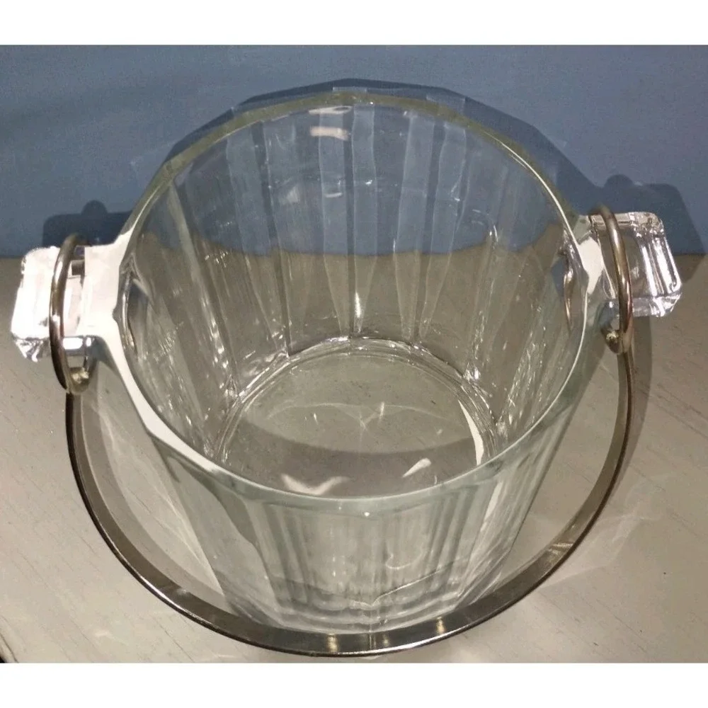 Vintage Italian Mid Century Modern Crystal Ice Bucket
